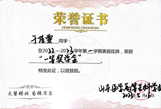 一等奖学金